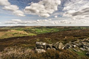 Broken-stones-and-patchwork-fields-North-York-Moors-England