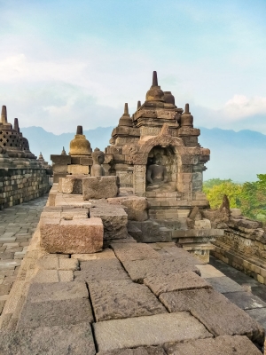 Budhas-at-Borobudur-Stupa-Java-Indonesia