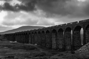 Cargo-train-on-Ribblehead-Viaduct-Yorkshire-Dales-England