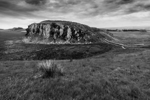 Hadrians-Wall-climbing-large-rocky-hillside-Northumberland-England