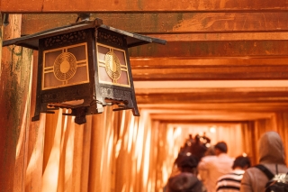 Lantern-hanging-from-Torii-gates-Fushimi-Inari-Shrine-Kyoto-Japan