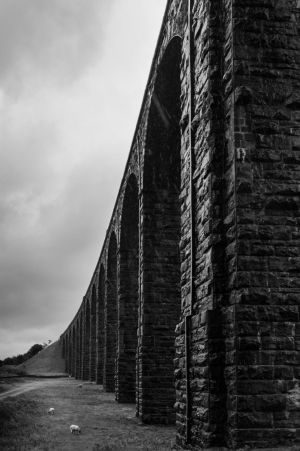 Looking-up-at-Ribblehead-Viaduct-Yorkshire-Dales-England