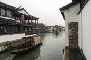 Narrow-river-boat-Zhujiajiao-Shanghai-China