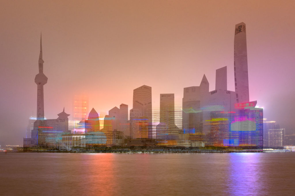 Neon-skyline-Shanghai-China