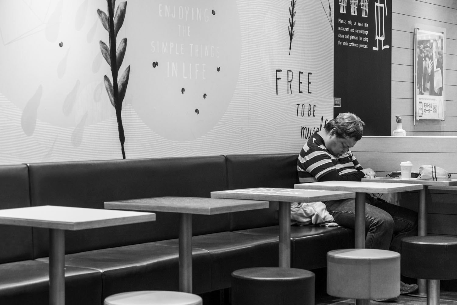 Sleeping-man-in-Mcdonalds-Kyoto-Japan