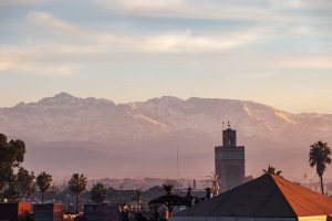 The-Atlas-Mountains-from-Marrakesh-at-dusk