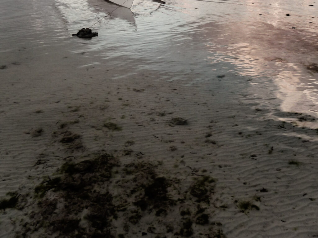 Bangkas at sunrise low tide Anda Beach Bohol Philippines