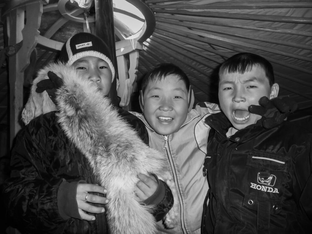 Boys in Ger, Gobi Desert, Mongolia