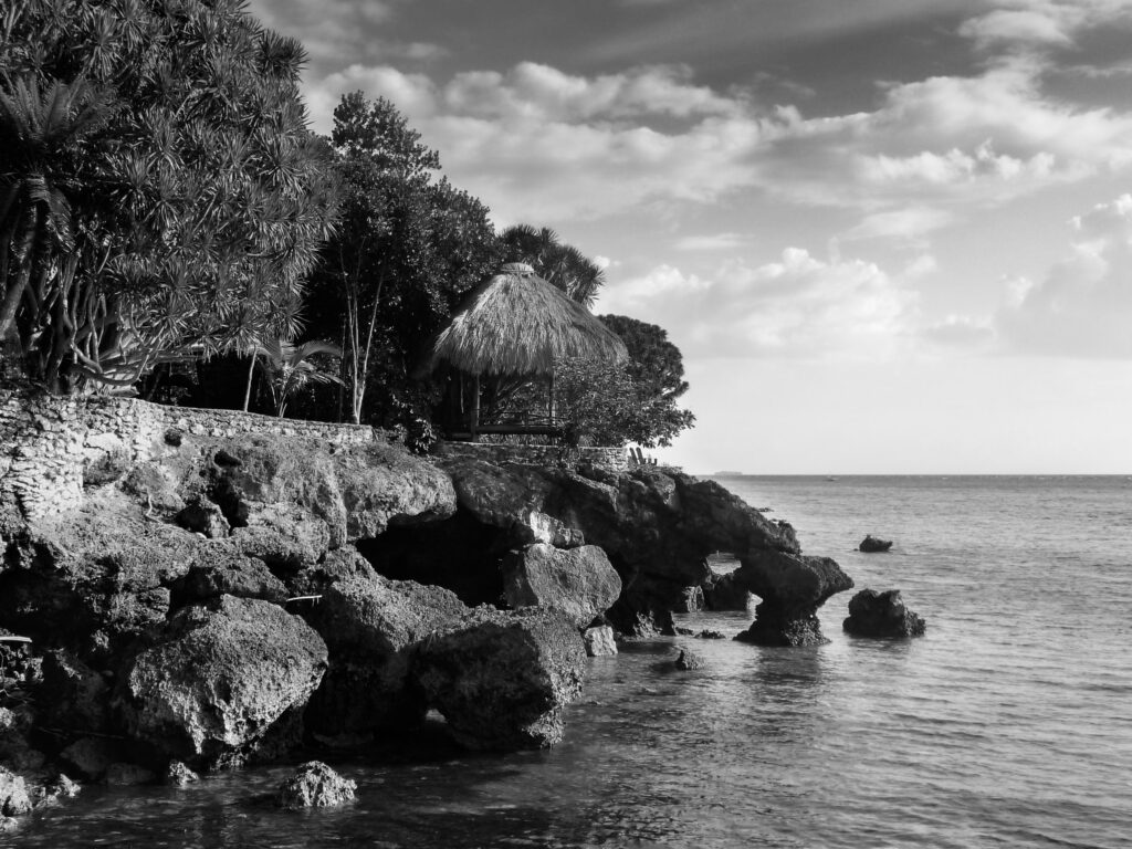 Native shelter at the seaside moalboal Visayas Philippines