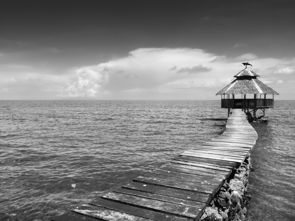 Nipa hut in the sea South Bohol Philippines
