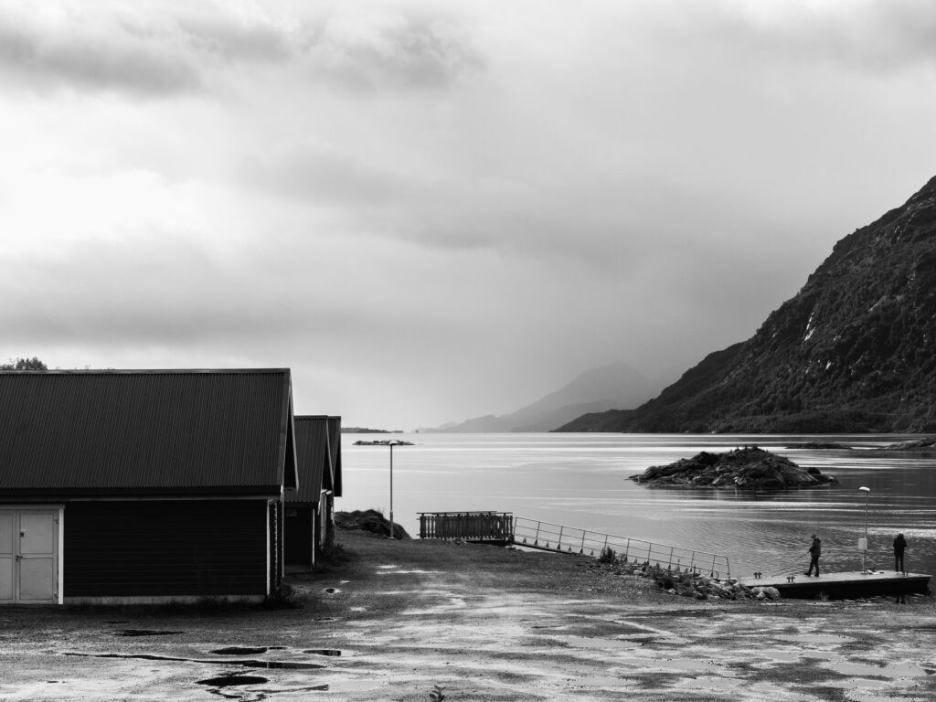 Men fishing, Lofoten, Norway