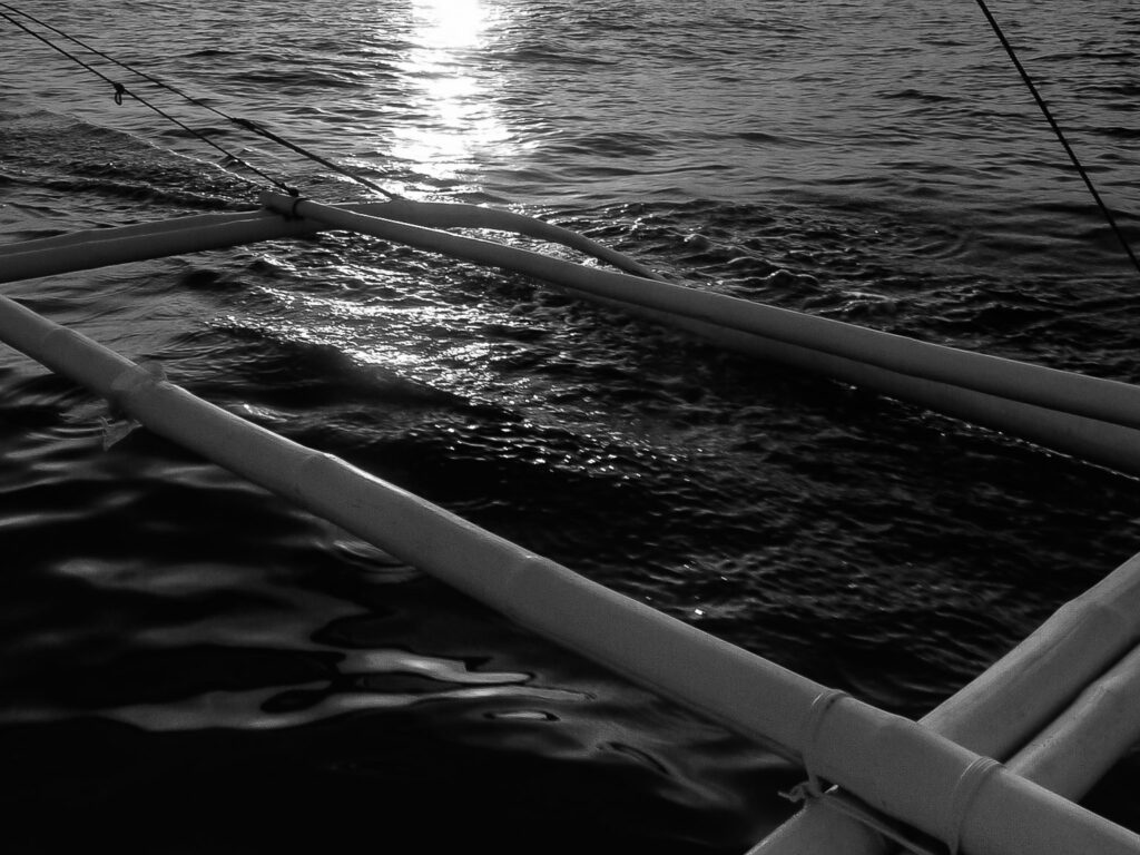 Outriggers on the sea Visayas Philippines